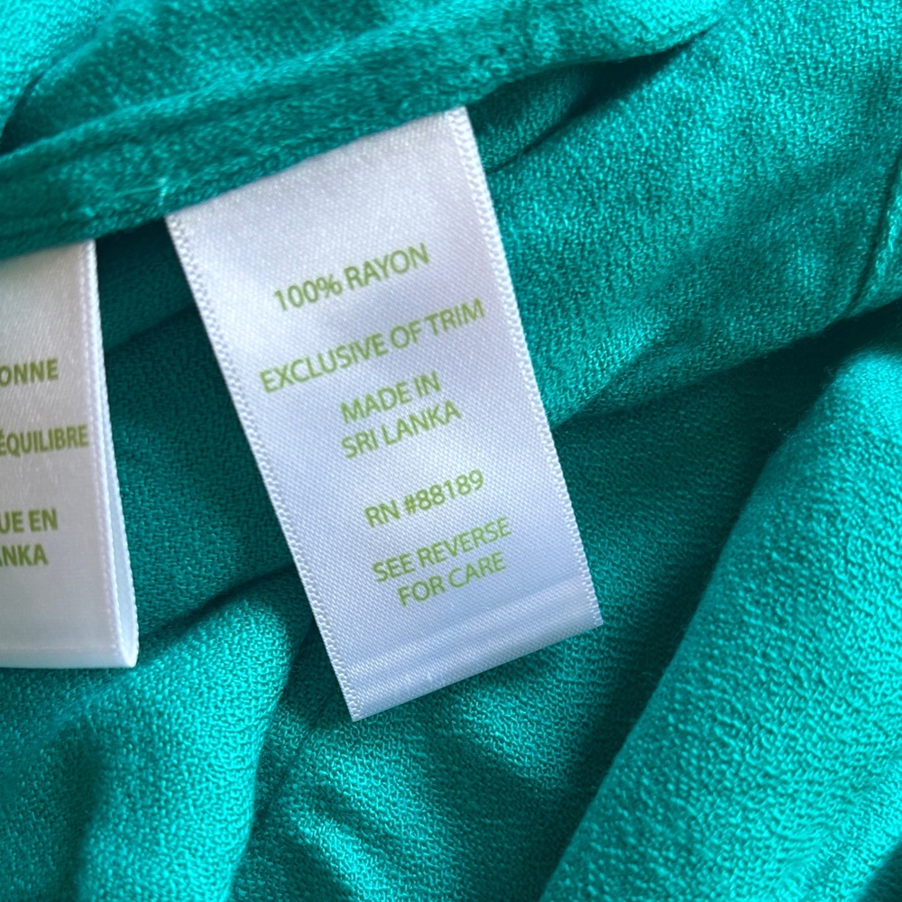 Lilly Pulitzer Teal Sleeveless Shift Dress with Cream Trim - Picture 4 of 4